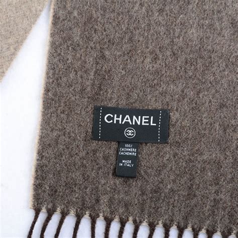 chanel brown cashmere scarf.